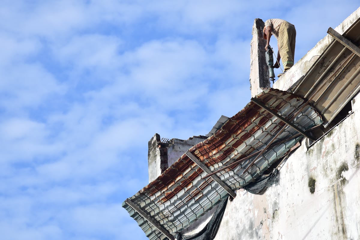 Roofer mid-job, representing the hands-on UK trades Nexa Systems was built for